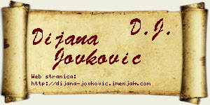 Dijana Jovković vizit kartica
